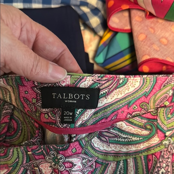 Talbots Paisley Print Pink and Green Bermuda Shorts - Picture 2 of 2